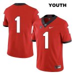 Youth Georgia Bulldogs NCAA #1 George Pickens Nike Stitched Red Legend Authentic No Name College Football Jersey PEB7854QD